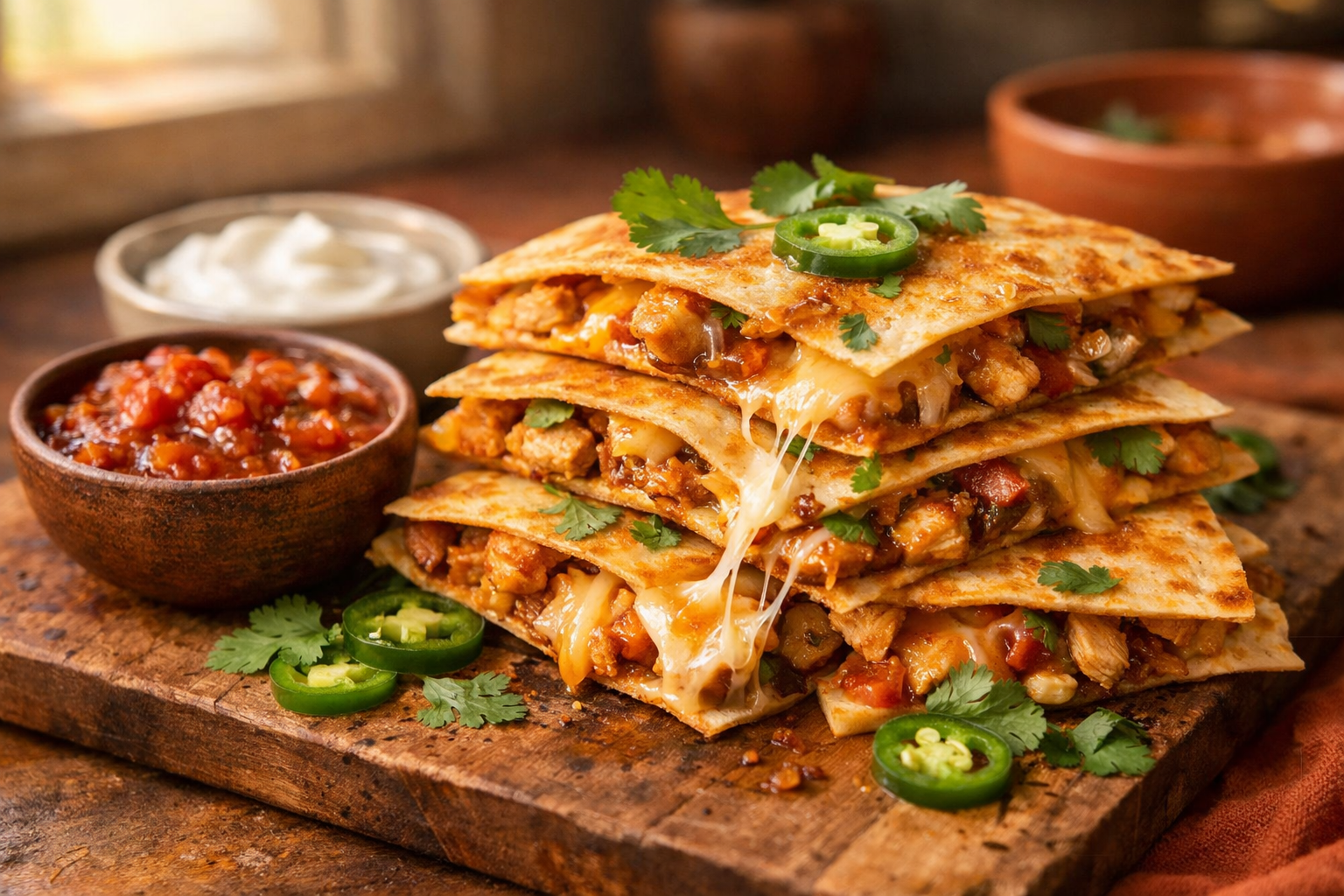 easy 15 minute chicken quesadillas